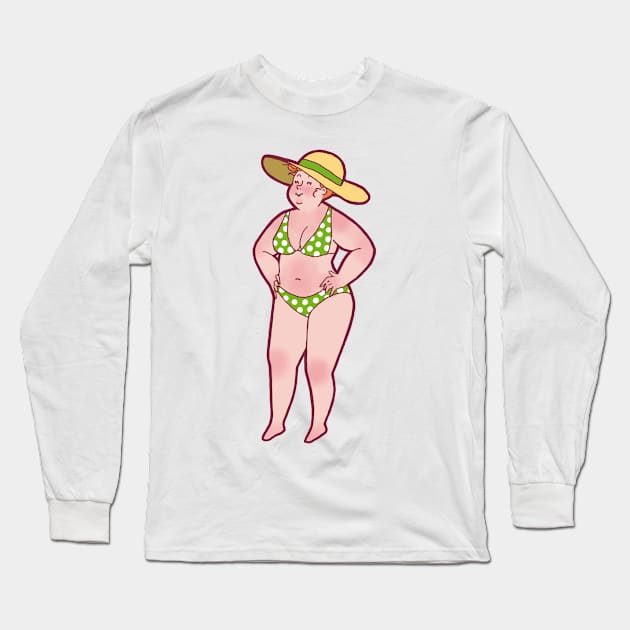 chubby green bikini Long Sleeve T-Shirt by Pendragonyone